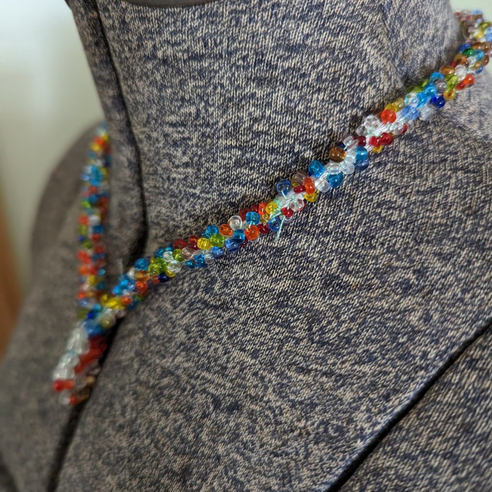 Hand Beaded Assemblage Necklace - image 6